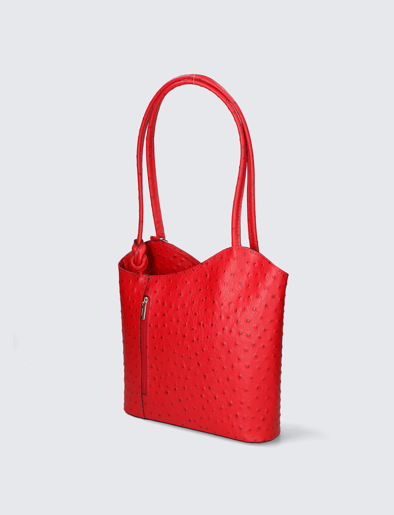 Stylová designová sytě červená kožená kabelka přes rameno Royal