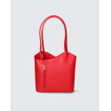 Stylová designová sytě červená kožená kabelka přes rameno Royal