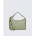 Větší designová zelená  kožená kabelka přes rameno Corine