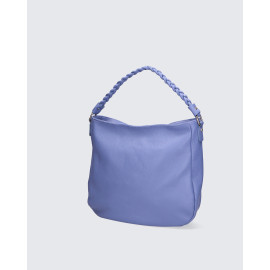 Větší módní světle modrá kožená kabelka přes rameno Mona
