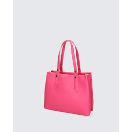 Menší stylová růžová kožená kabelka přes rameno Rimini