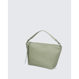 Větší designová zelená  kožená kabelka přes rameno Amber