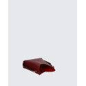 Větší jedinečná tmavě červená kožená crossbody kabelka Alexie