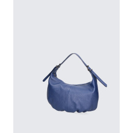 Větší jedinečná sytě modrá kožená kabelka přes rameno Christine